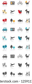 Mode of transportation set icon