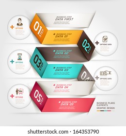 Modean business diagram origami style options banner. Vector illustration. can be used for workflow layout, number options, step up options, web design, infographics.