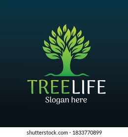 modearn tree logo design template