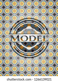 Model arabesque style emblem. arabic decoration.