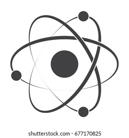 Model atom concept for molecular chemistry or physic, vector silhouette