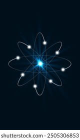 Model of atomic structure. Vector illustration. Sketch for creativity.