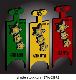 Model bottle vector design template,alcohol,whiskey,Rum,Brandy,vodka