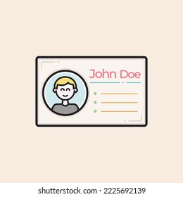 Model canvas, persona business card filled icon, with face avatar and name.