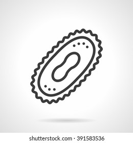 Model of cell division. Bacteria breeding. Microbiology research. Microorganisms life. Black line style single vector icon. Element for web design, business, mobile app. 