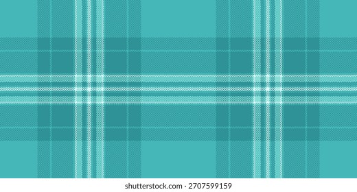 Modell prüfen karierten Tartan, leeres Gewebe nahtlose Vektor. Herren Hemd Hintergrund Textur Muster Textil in türkis und Teal Farben Palette.