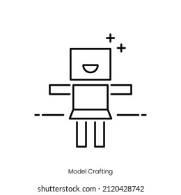 model crafting icon. Outline style icon design isolated on white background