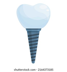 Model dental implant icon cartoon vector. Tooth crown. Clinic jaw