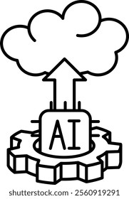 Model Deployment Icon - Line Style - How to use AI Theme