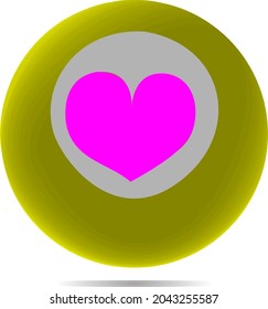 Model design of 3D shapes heart drive in a circular shape.