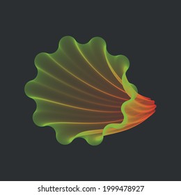 
MODELL-DESIGN IN LINIEN IN DER FORM EINES KORDION-MUSCHELMEERES