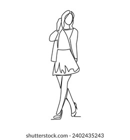 Model drawn in line art style