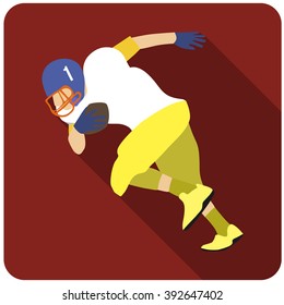 Model football player. Vector illustration