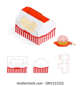 Model Gift Box Of House For Sweets, Baked Goods, Surprises.
Paper House Laser Cutting Template. Die Cut Retail Packaging. Practical Vector Illustration On White Background.