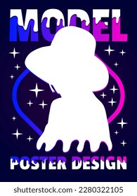 Model Girl poster banner vector design
