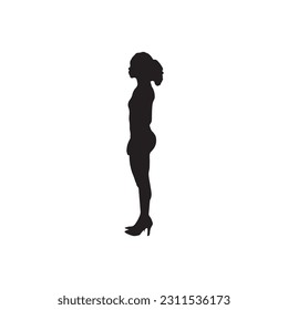 A model girl silhouette vector art.