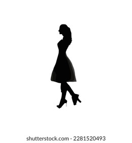 A model girl vector silhouette art.