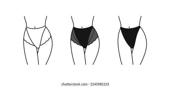 Model High Waist Underwear Isolated Retro Stock Vector (Royalty Free ...