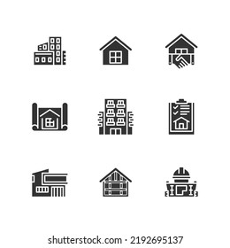 Model House Icons Vektorgrafik , Gebäude , Haus , Wohnhaus 