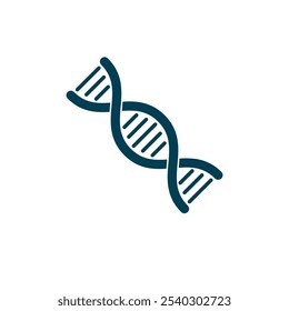 Modelo do DNA humano, ilustração do vetor de dupla hélice. Símbolo abstrato de negócio de engenharia genética isolado no branco.