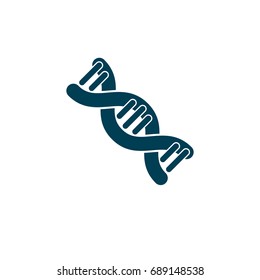 Model of human DNA, double helix vector illustration. Genetic engineering business abstract symbol isolated on white.