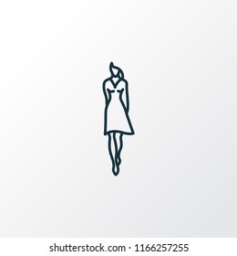 Model icon line symbol. Premium quality isolated lady element in trendy style.