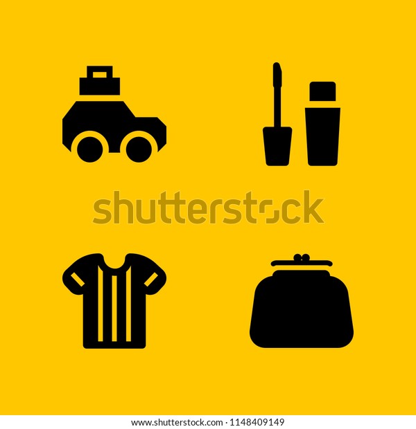 model icon set. makeup, sport shirt and\
car vector icon for graphic design and\
web
