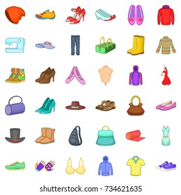 Model icons set. Cartoon style of 36 model vector icons for web isolated on white background