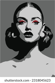 model illustration flat vector illustration of girl 