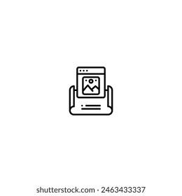 model image outline icon and illustration