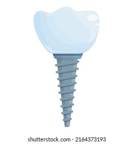 Model implant icon cartoon vector. Tooth crown. Dentistry surgery