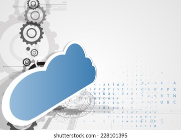 Model of Integration technology with cloud in the sky. Best ideas for Business presentation