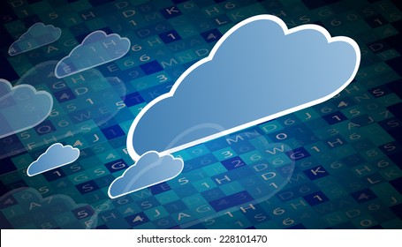 Model of Integration technology with cloud in the sky. Best ideas for Business presentation