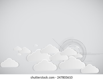 Model of Integration technology with cloud in the sky. Best ideas for Business presentation