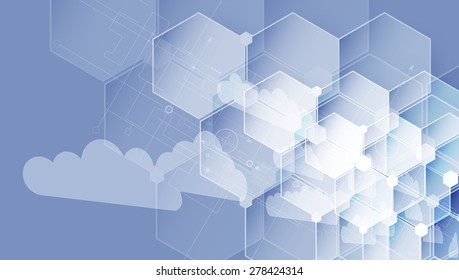 Model of Integration technology with cloud in the sky. Best ideas for Business presentation