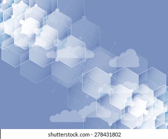 Model of Integration technology with cloud in the sky. Best ideas for Business presentation