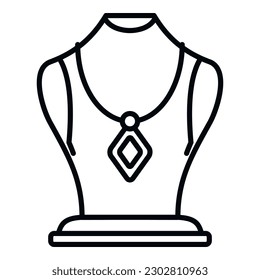 Model jewelry dummy icon outline vector. Fashion bust. Earring pearl