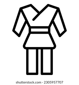 Model kimono icon outline vector. Cad gi. Top belt