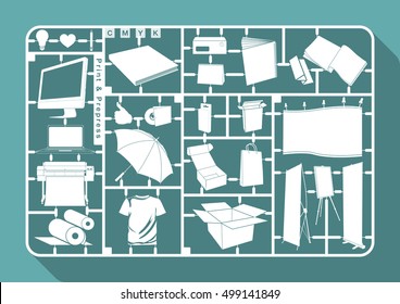 Model Kit Of Publication, Flat Design