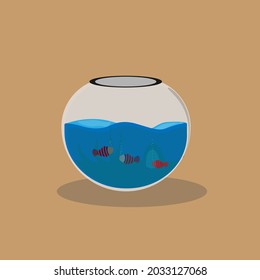 model like a fish swimming in a fish tank vector model