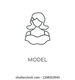 Model linear icon. Model concept stroke symbol design. Thin graphic elements vector illustration, outline pattern on a white background, eps 10.