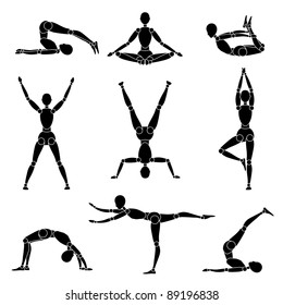 model man silhouette yoga gymnastics recreation