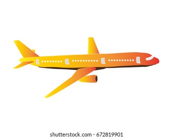 model mock up of Realistic plane in icon clip art in vector