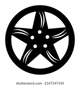 model of modern car wheels isolated on white background
