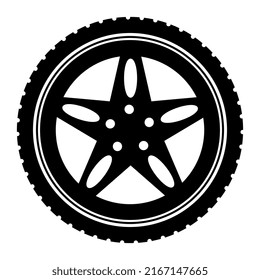model of modern car wheels isolated on white background
