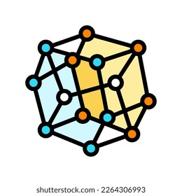 model molecular structure color icon vector. model molecular structure sign. isolated symbol illustration
