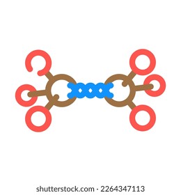 vector de icono de color de estructura molecular de modelo. signo de estructura molecular del modelo. ilustración de símbolo aislado