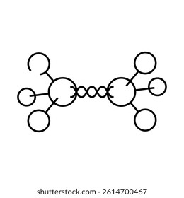 model molecular structure line icon vector. model molecular structure sign. isolated contour symbol black illustration