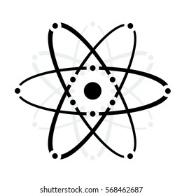The model of a molecule atom symbol on white background. Design illustration