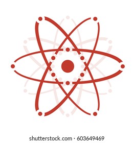 The model of a molecule atom symbol on white background. Design illustration
